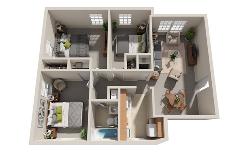 3 bed 2 bath at Highland Ridge Apartments, Capitol Heights 20743